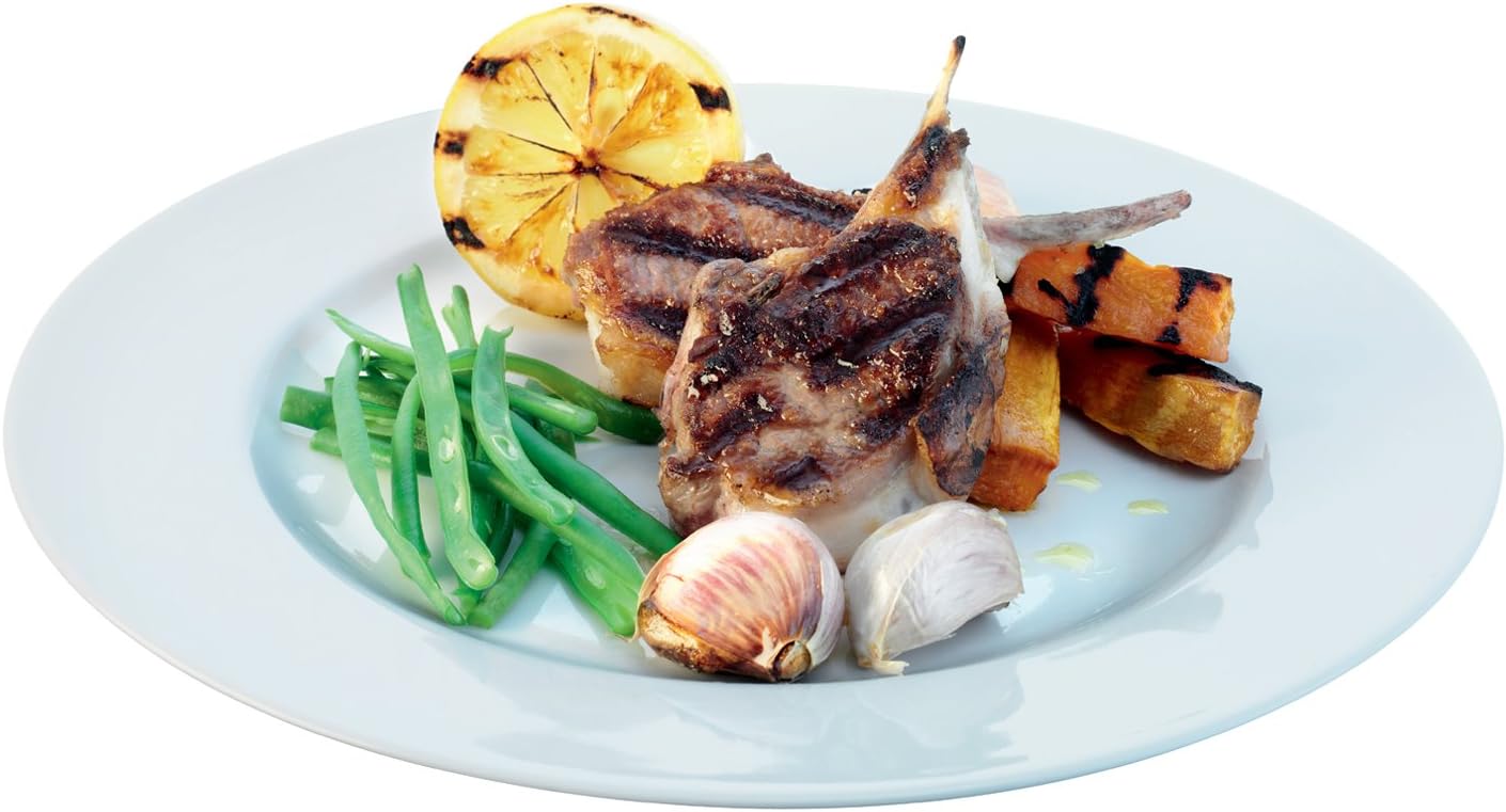 LSA Dine Dinner Plate Rimmed Ø27cm | Set of 4 | Handmade Porcelain | DI17