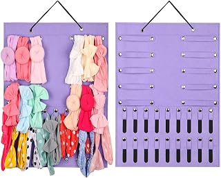 AROUY Headband Holder - Organizer Storage Newborn Baby Girl Headbands, Bows, Scrunchie and Hair Accessories for Display (Light Purple)