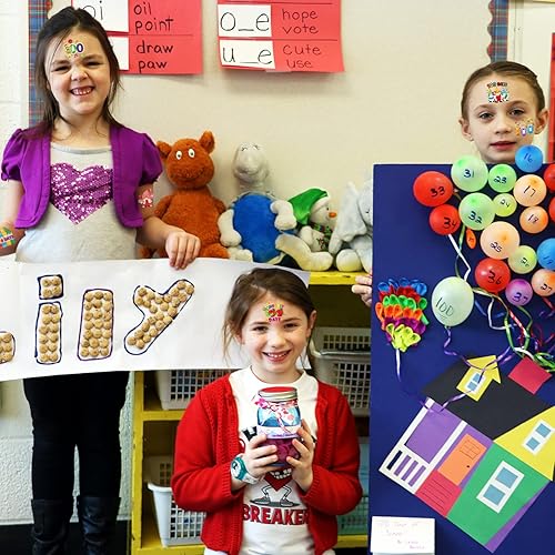 Miniatura 6 de Tatuajes temporales del 100 día de escuela 72 piezas de tatuajes faciales Happy 100 días de escuela para niños suministros de fiesta más