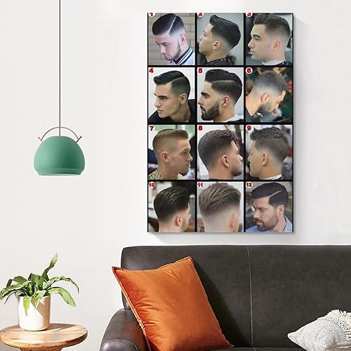 Miniatura 4 de Rucatto Póster de guía de peinado de peluquería para hombre, póster de pintura en lienzo, cuadros e impresiones artísticas de pared para sala de