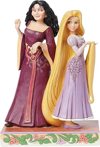 Enesco Disney Traditions por Jim Shore Good vs Evil - Figura de Gothel y Rapunzel de madre enredada, de resina, pintada a mano, hecha a mano,