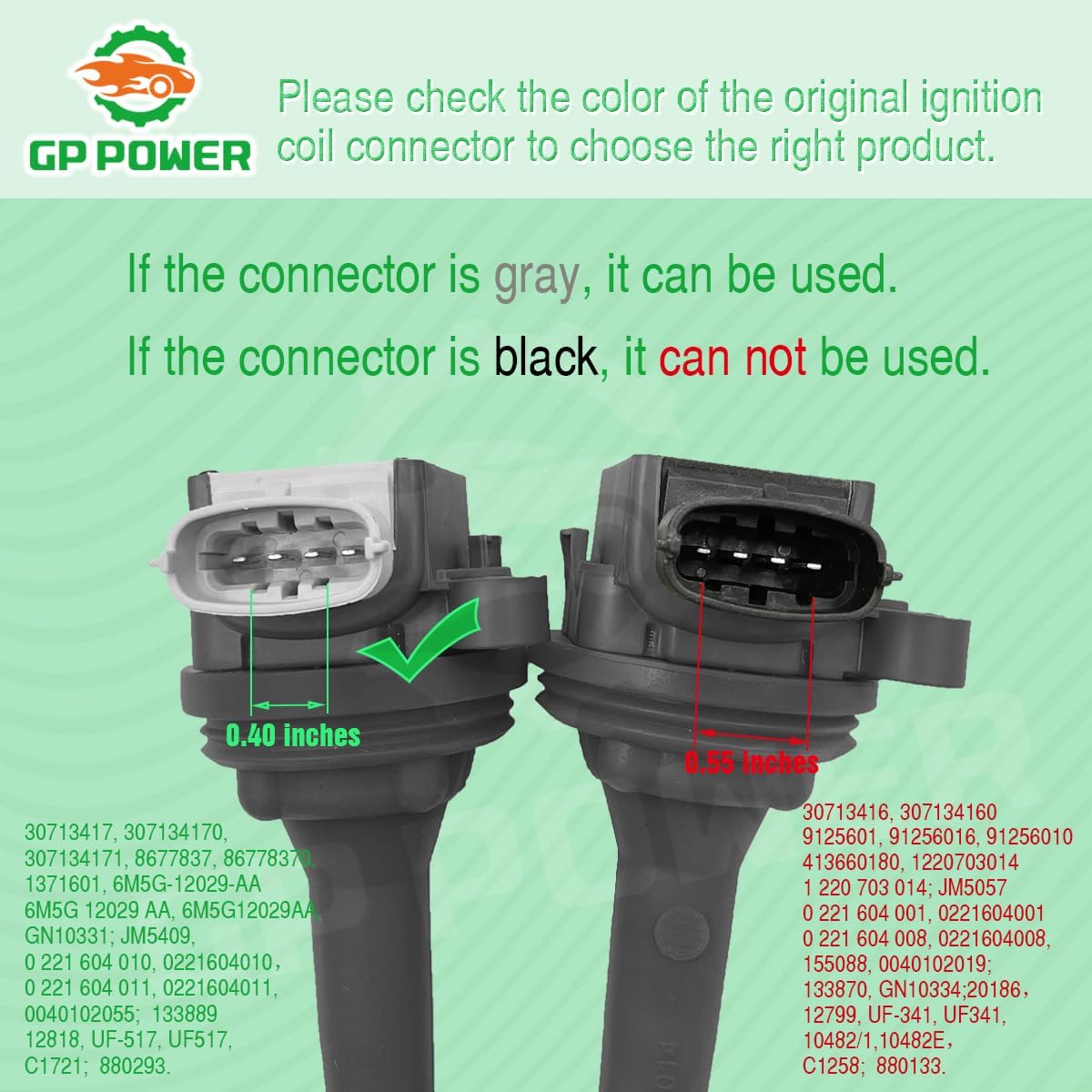 IGNITION COIL UF517 UF-517 30713417 86778370 307134170 307134171 C1721 86778370 SET OF 5 Compatible with VOLVO C30 C70 S40 S60 V50 V70 XC70 2.5T 2.4 2.4T L5