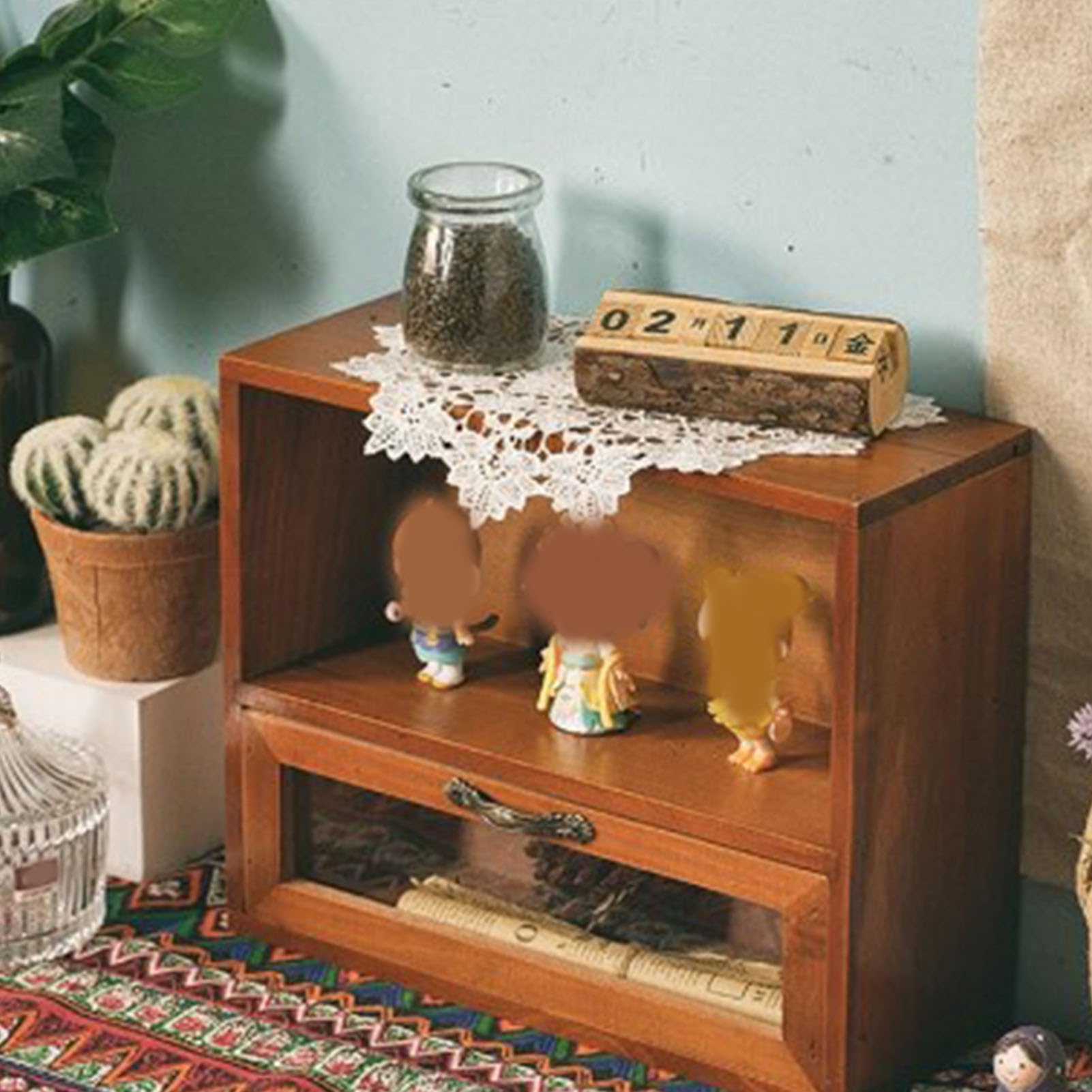 ZJchao Holzschatulle Buchform - Schmuckkästchen Mit 3 Schubladen 21x15cm