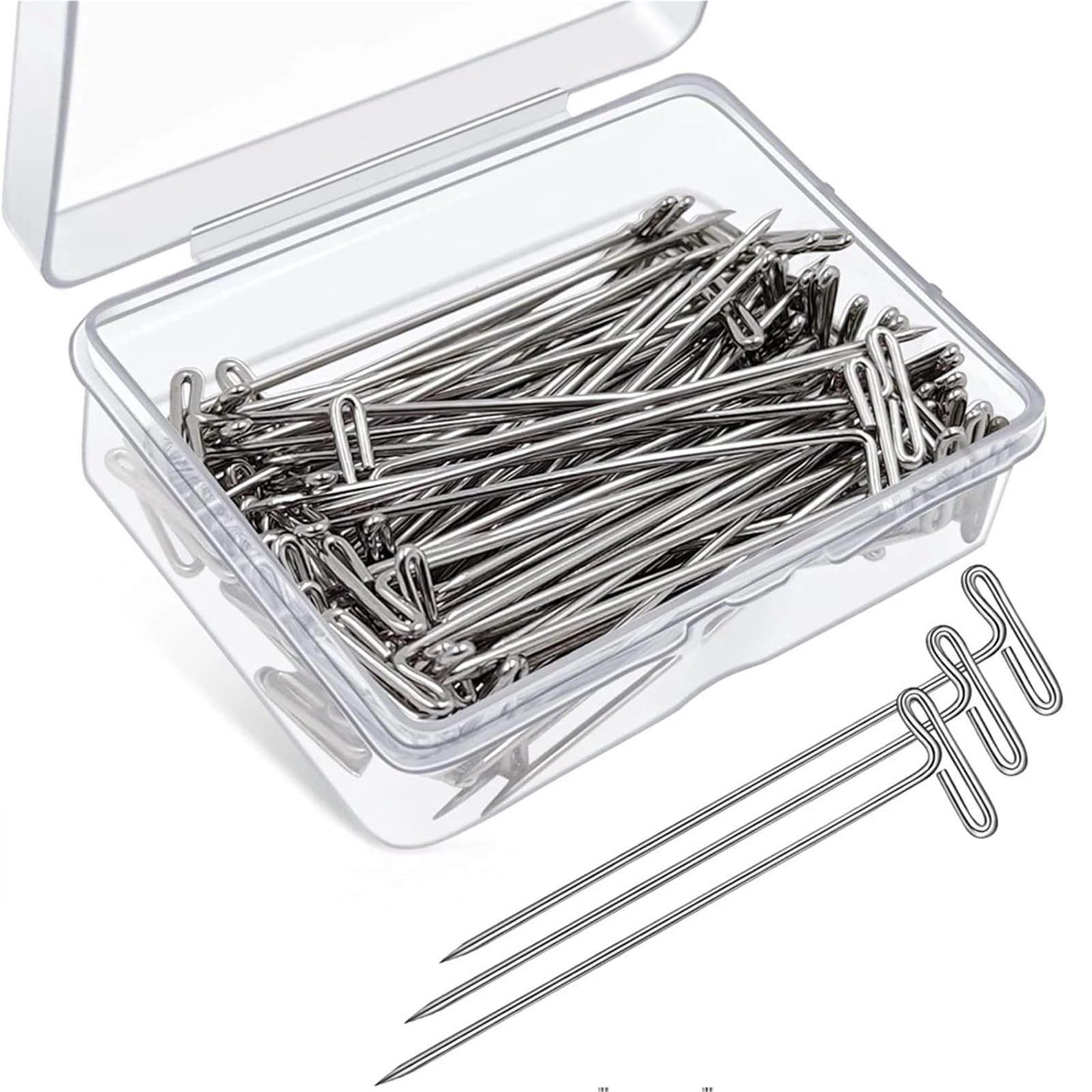 Lot de 500 épingles en T 38/51 mm pour la fabrication de perruques/présentation sur toile de mannequin, outils de coiffure (51 mm)