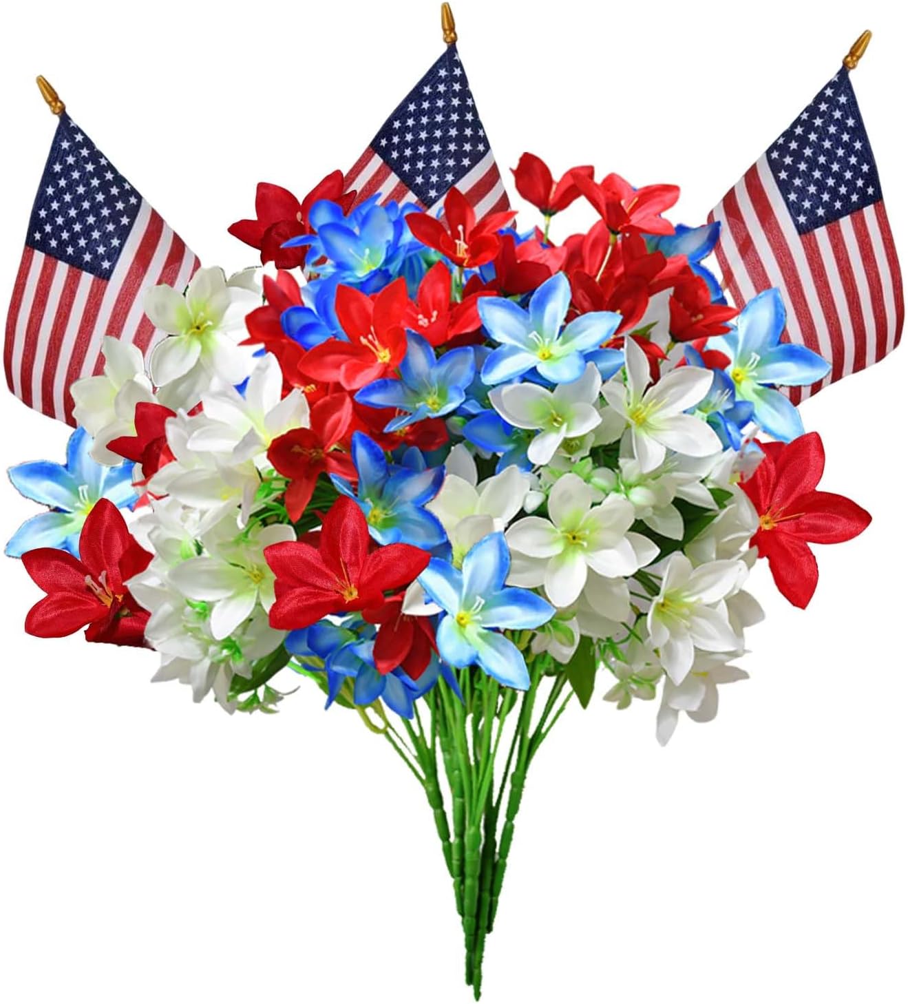 Amazon.com: HONVONTU 12.5'' 108 Heads 4th of July Flowers Artificial ...