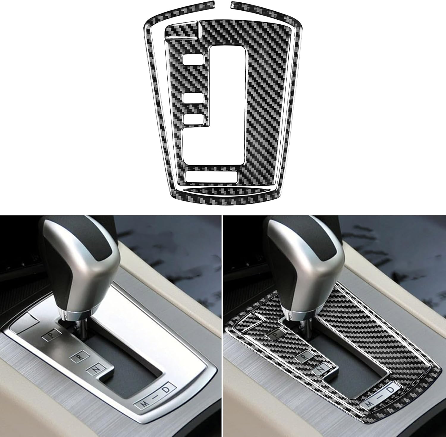 NVCNX Real Carbon Fiber Car Interior Accessories Compatible with Subaru Legacy Outback 2010 2011 2012 2013 2014 2.5i 3.6R Premium Limited Center Console Gear Shift Panel Cover Trim Decal Black 4PCs