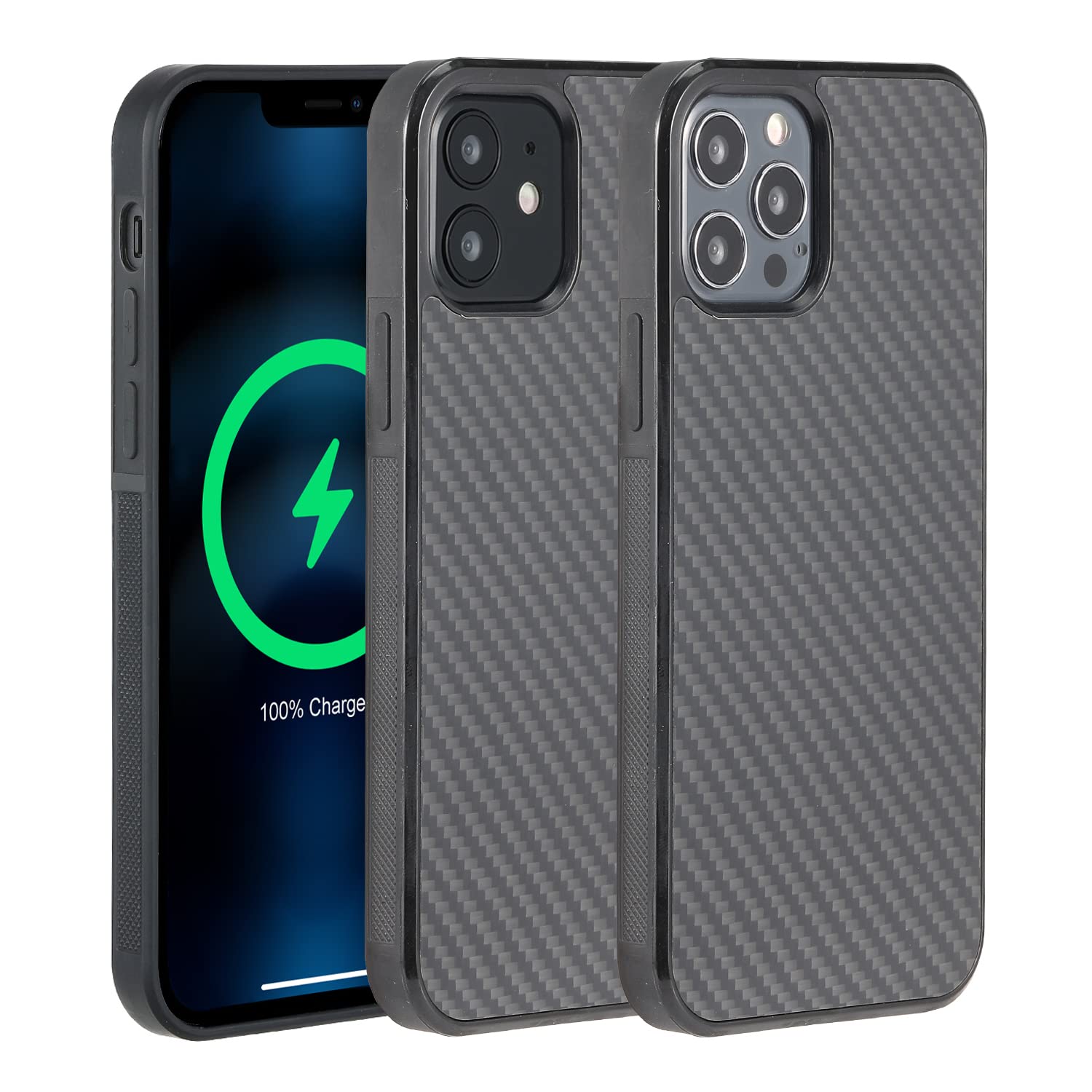 molzar Grip Series Magnetic Case for iPhone 12 and iPhone 12 Pro with Aramid Fiber, Built-in Magnet Ring, Compatible with MagSafe Chargers and Accessories, 6.1-inch, Black/Aramid Fiber