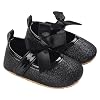 Mix&Max baby-girls Front Bow Velcro Strap Ballerina Shoes Ballet Flat