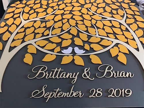 Libro de invitados de boda 3D Madera alternativa Dos familias se convierten en un árbol de boda único Libro de invitados Madera Rústica Sign in