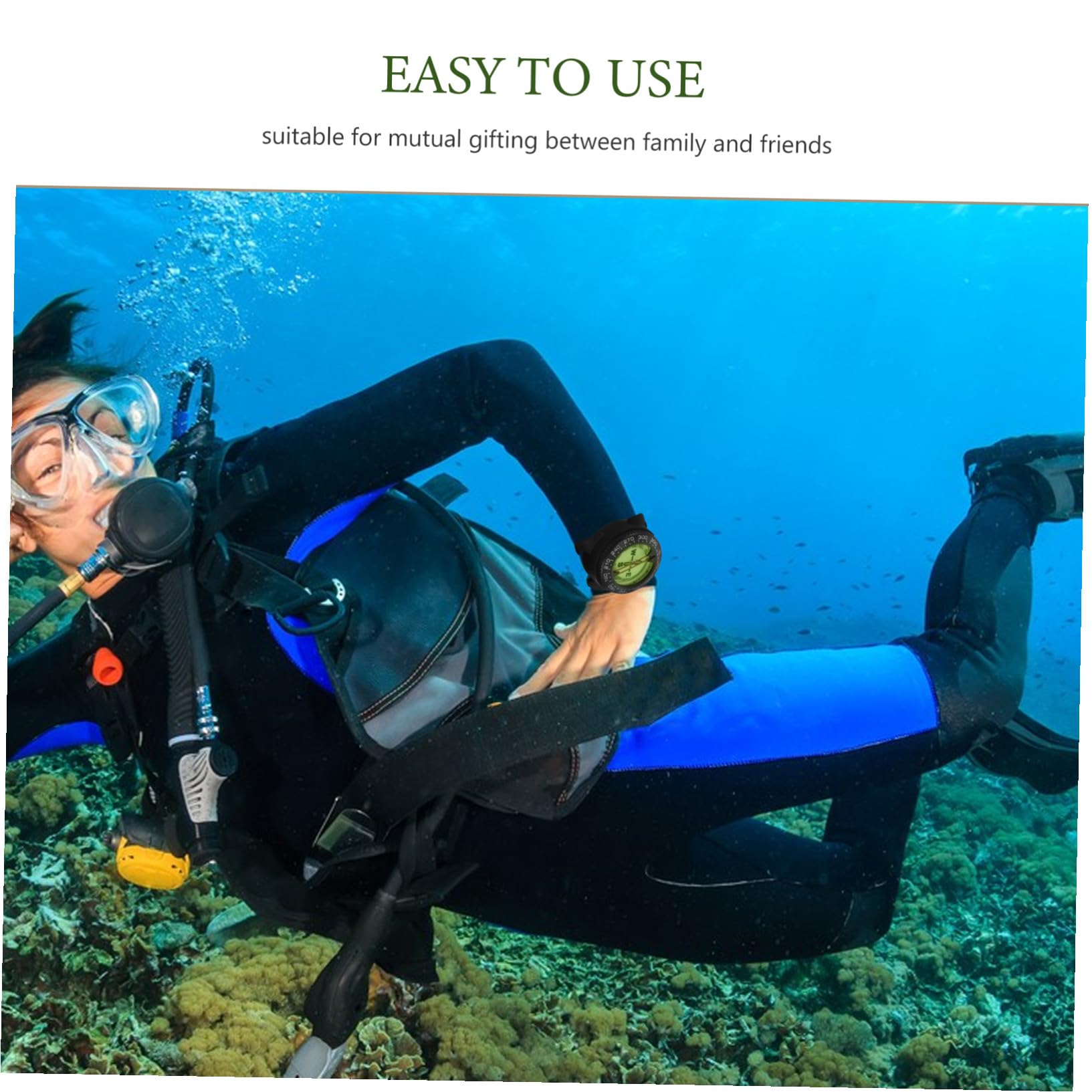 ifundom Brújula de Buceo de Muñeca Brújula de Navegación Luminosa para Deportes Acuáticos Buceo Navegación Senderismo y Emergencias