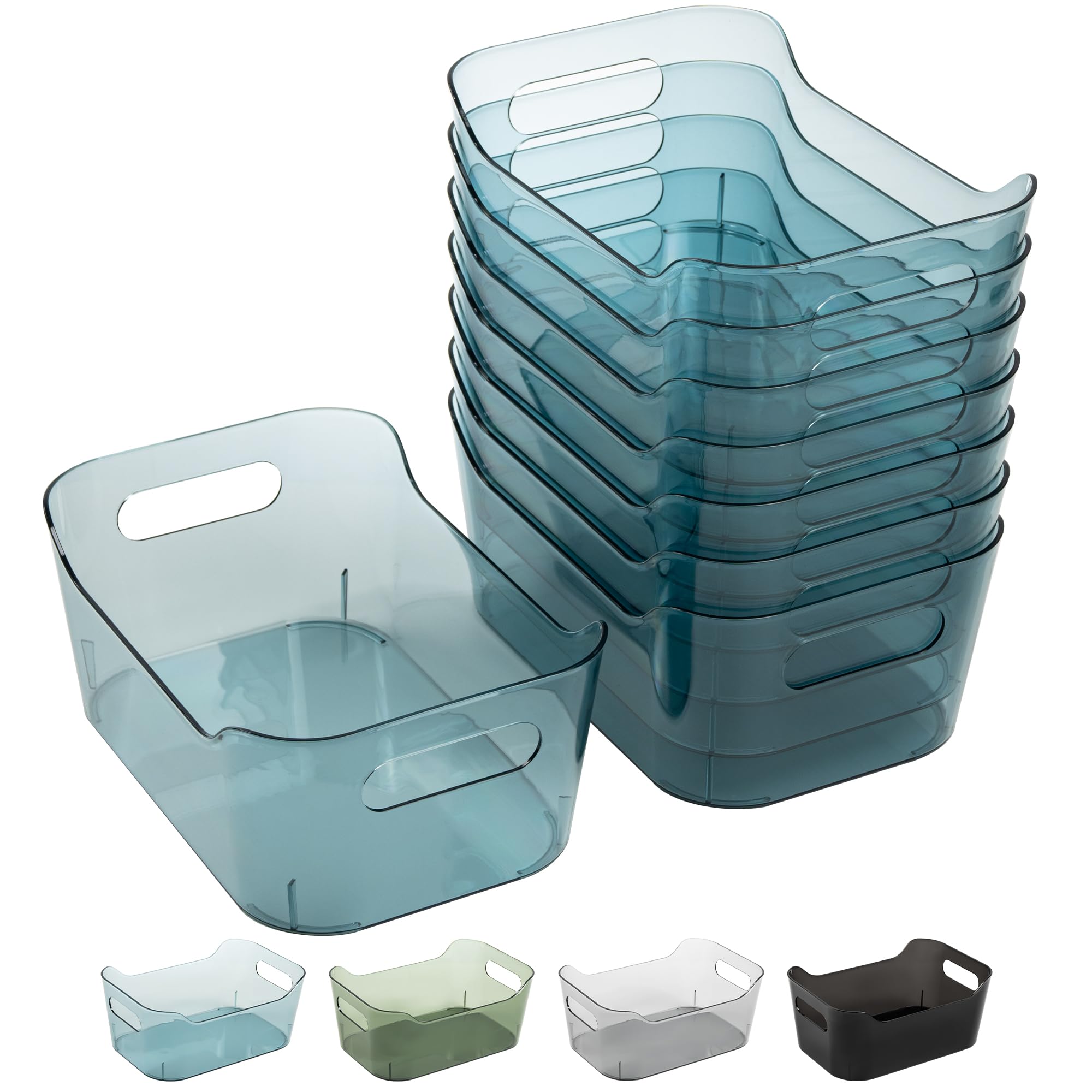 Bac de rangement en plastique transparent Tiawudi lot de 8 organiseurs