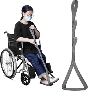 42 Inch Long Leg Lifter,Leg Lifter After Hip Replacement All Over with Aluminum Rod, Hip Kit for Seniors Total Hip Replacement Prime Large Rigid Foot Loop &Sturdy Multiple Handles(Gray)