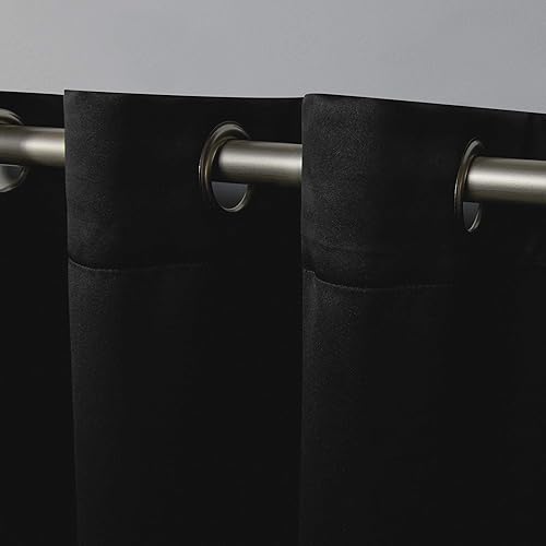 Miniatura 3 de Exclusive Home Curtains - Par de paneles de cortinas, modelo Academy, con ojales para bloqueo total de luz