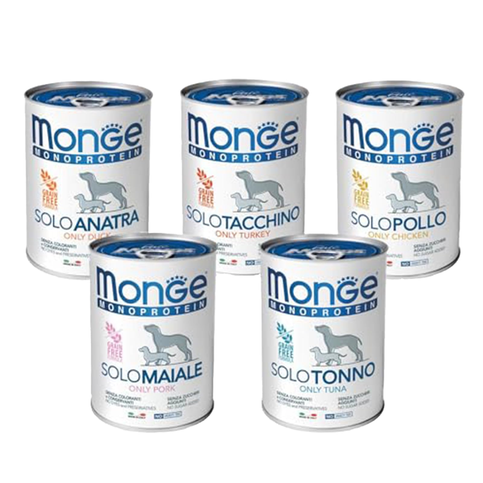 Monge cibo in scatola umido monoproteico per cani 400gr - pacco da 24 lattine 24x400gr (400gr, Anatra)