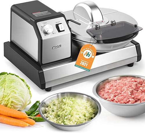Newhai Procesador de alimentos multifuncional, picadora comercial de verduras de 5 cuartos de galón, picadora de carne picadora, cortador eléctrico