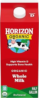 Horizon Organic High Vitamin D Whole Milk, Rich and Creamy High Vitamin D Milk, 64 fl oz Half Gallon Carton