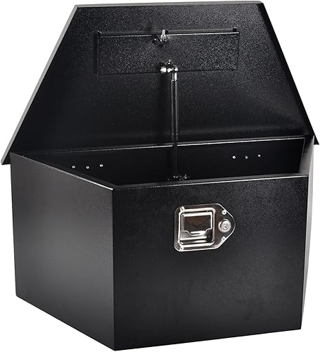 Miniatura 5 de Caja de herramientas de lengua de acero de 26 pulgadas con cerradura y 2 llaves, caja de herramientas organizadora de caja de herramientas para