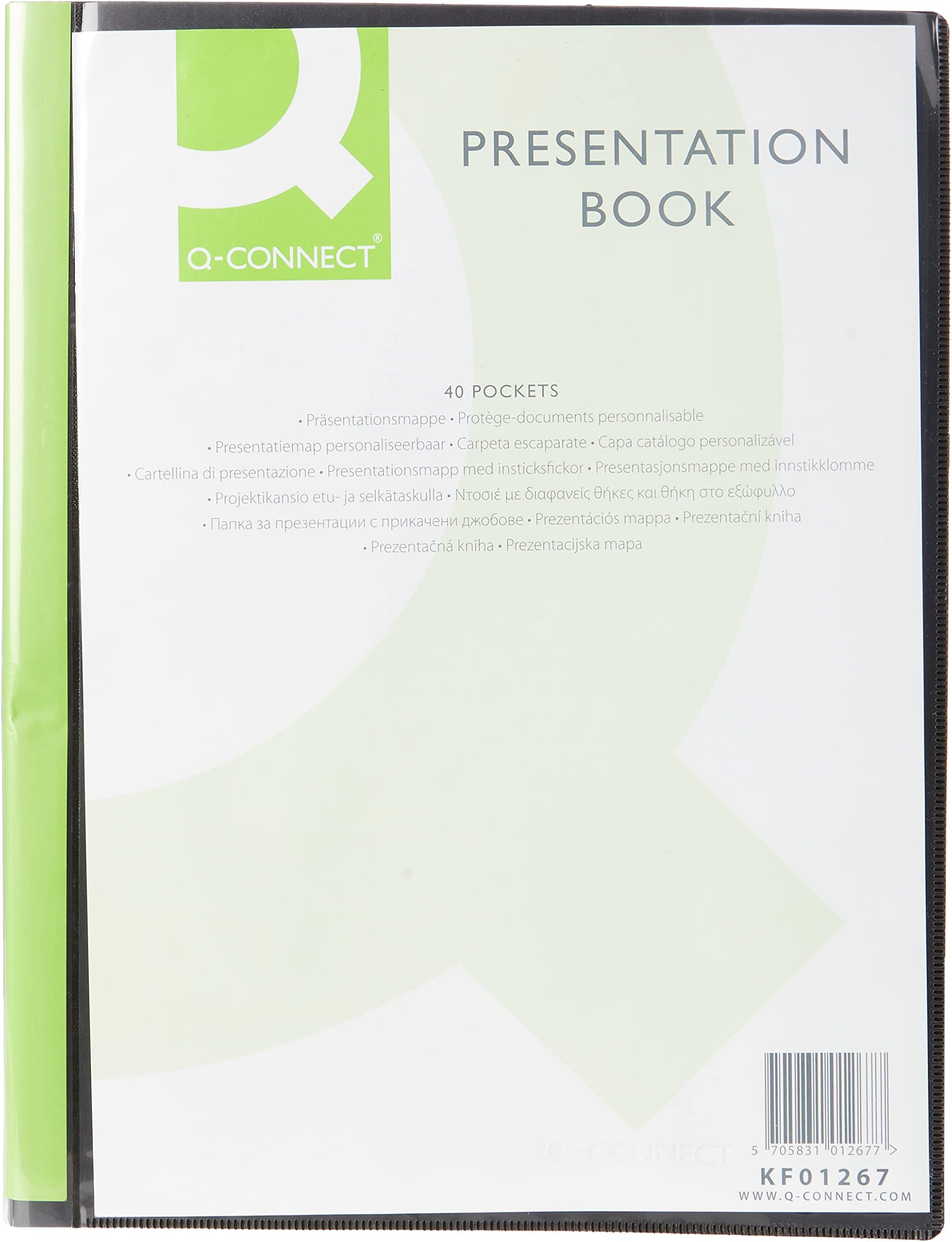 Q-Connect A4 40-Pocket Presentation Display Book - Black