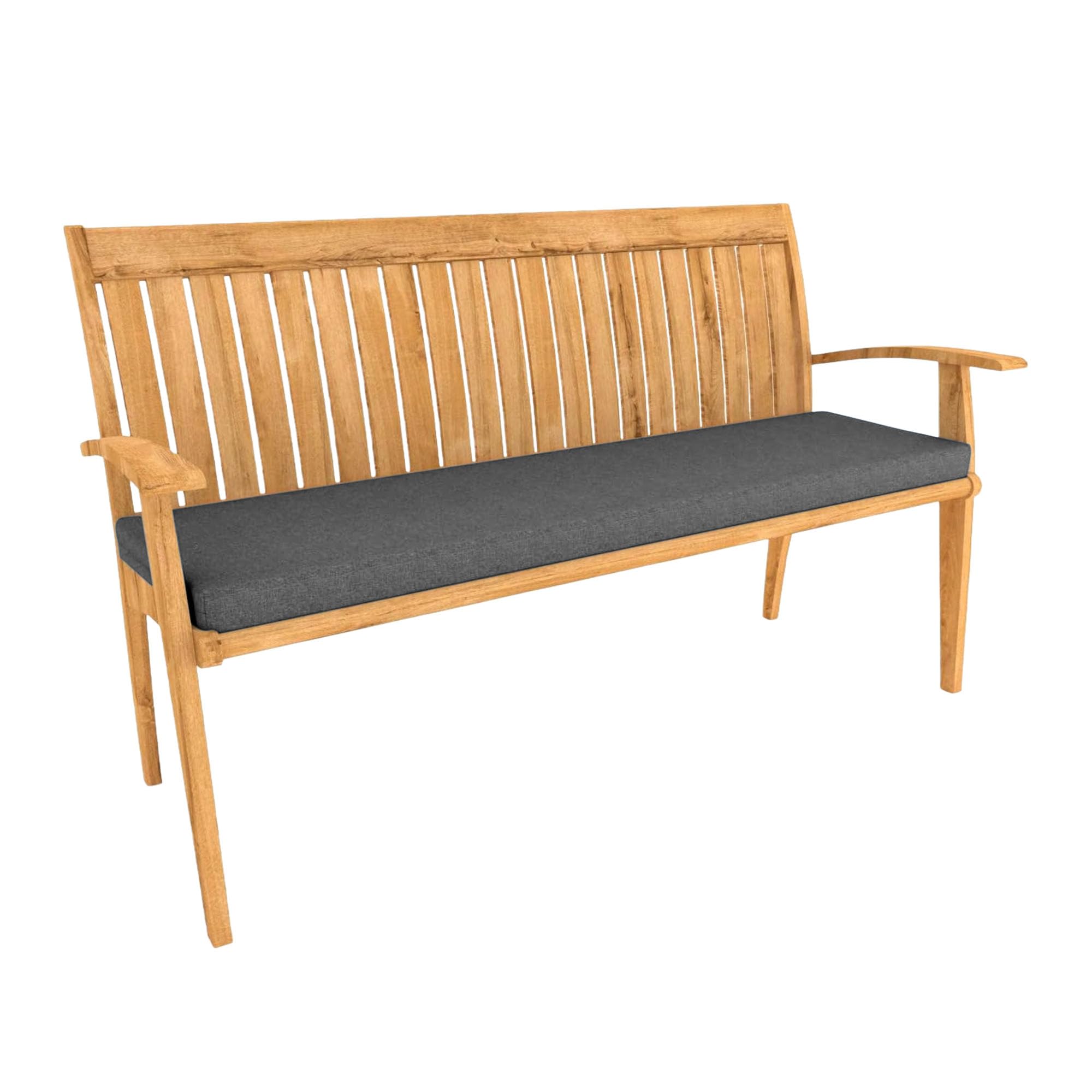 WEIZERO Waterproof Garden Bench Cushion 55 x 92 cm Soft Replacement Indoor Outdoor Furniture Bench Cushion with Non Slip Bottom for Patio Chaise Swing Indoor, Dark Grey