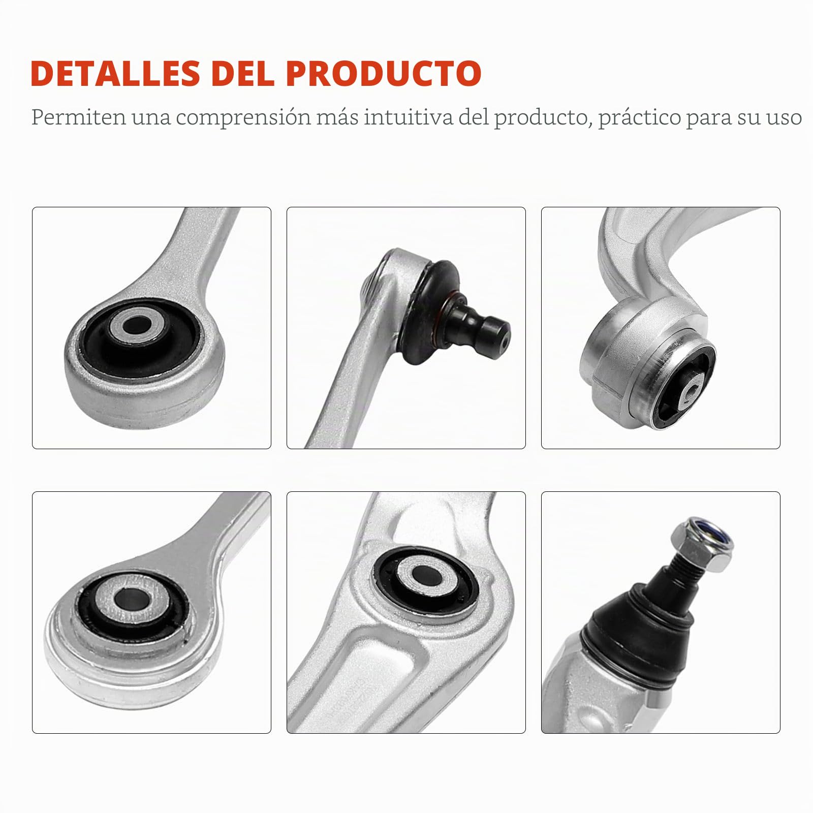 Frankberg 4 brazos de suspensión + 4 brazos de suspensión + 2 barras de acoplamiento delanteras izquierda derecha compatibles con A4 Avant 8K5 Q5 8RB A4 8K2 A4 Allroad 8KH A5 Sportback Replace