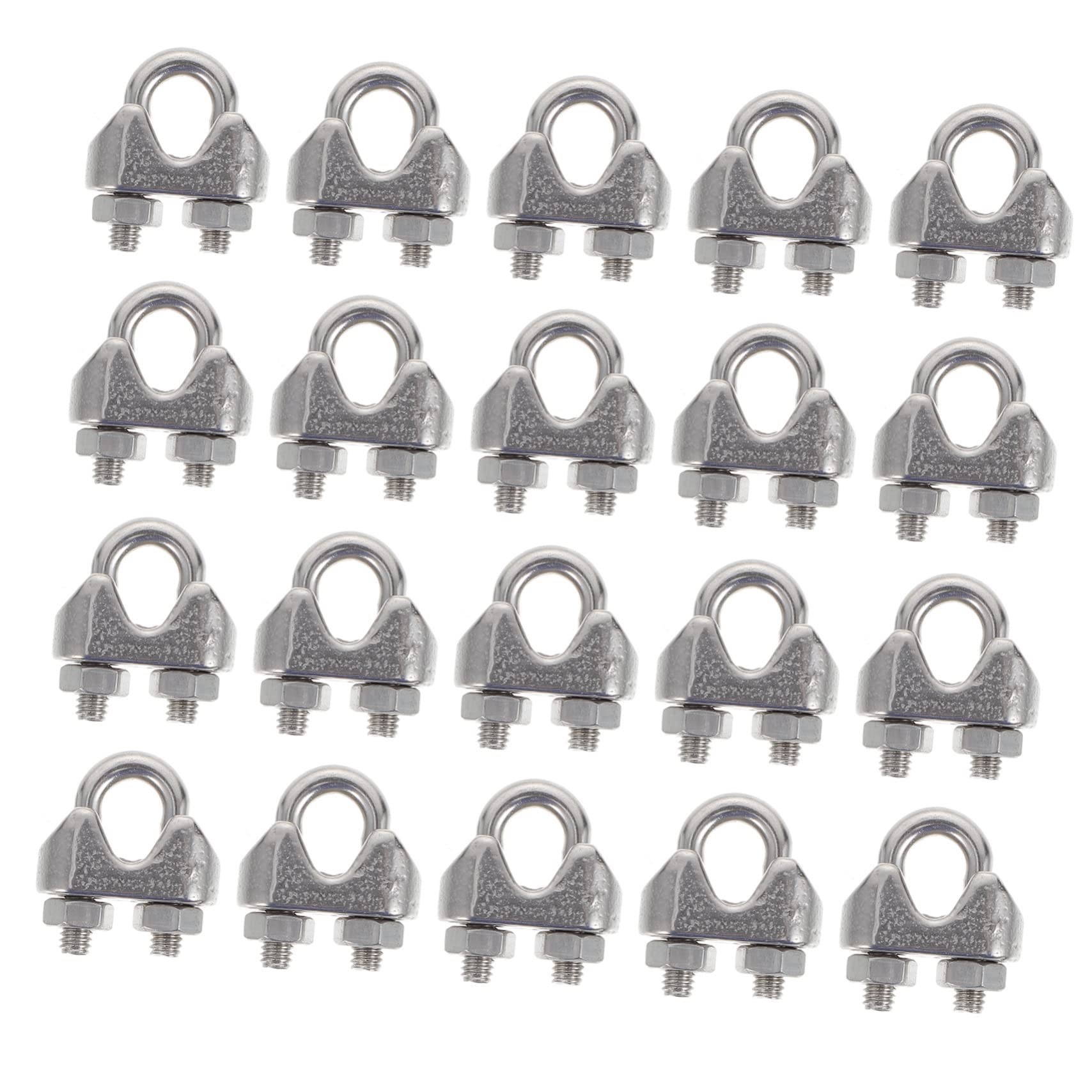 KICHOUSE 24 Stainless Steel Cable Clamp Clips u Bolt Saddle Fasteners High Friction Metal Clamps for Rigging Cable Management