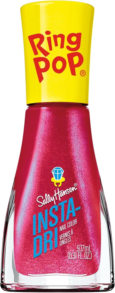 Sally Hansen Insta-Dri®, Ring Pop Bling Pop, secado rápido, larga duración, brillo sin rayas, esmalte de uñas rosa