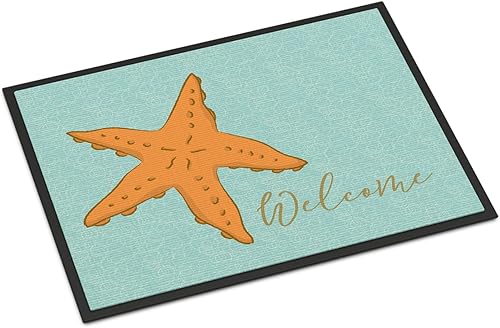 Caroline's Treasures BB8559JMAT - Felpudo de bienvenida con estrella de mar de 24 x 36 pulgadas, para interiores y exteriores, para entrada,