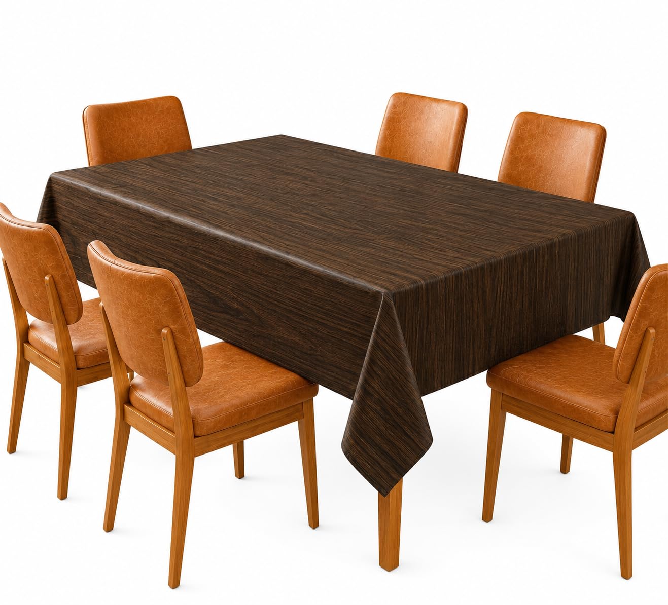 casa furnishing polyester dining table cover for 6 seater | 54 x 78 inch waterproof dining table cloth | washable rectangular table protector | printed dastarkhan for home & kitchen