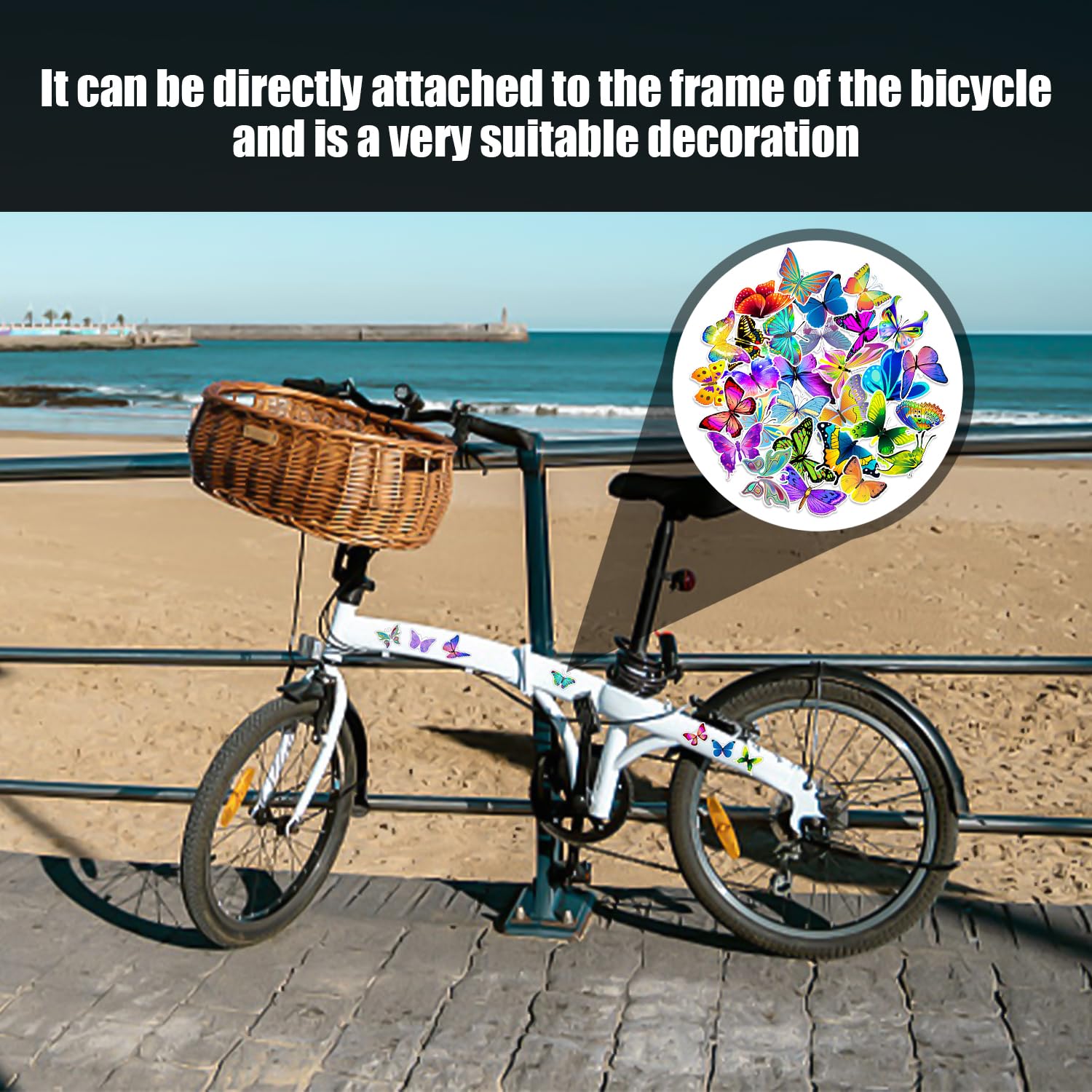50 Adesivi a forma di farfalla per auto, adesivi grafite impermeabili, adatti per decorazione manuale fai-da-te, possono essere utilizzati per moto, skateboard, computer, bicchieri d'acqua