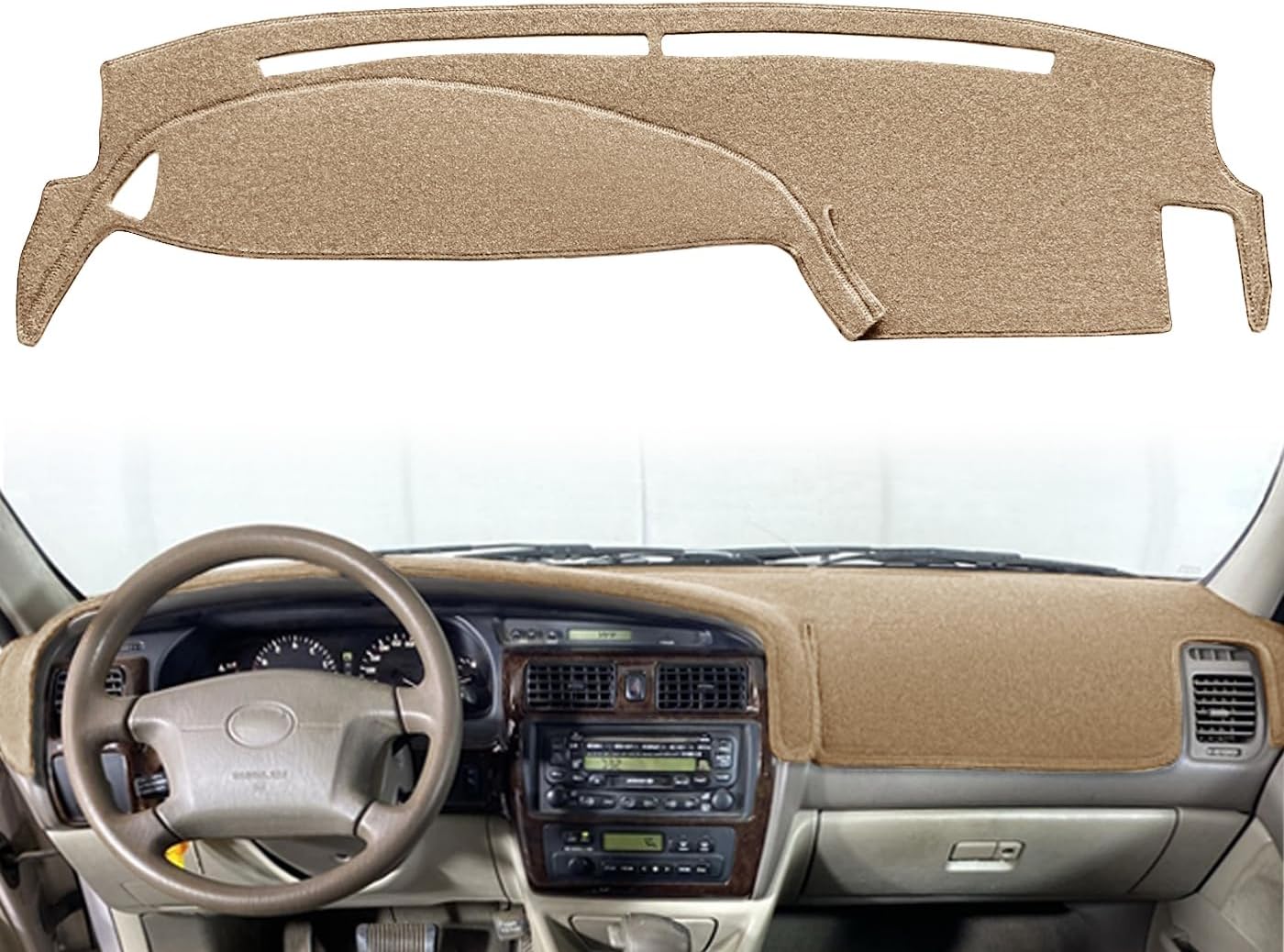 Dash Cover Mat Custom Fit for Toyota Avalon Dashboard Cover Pad Carpet Protector F223 (Beige)
