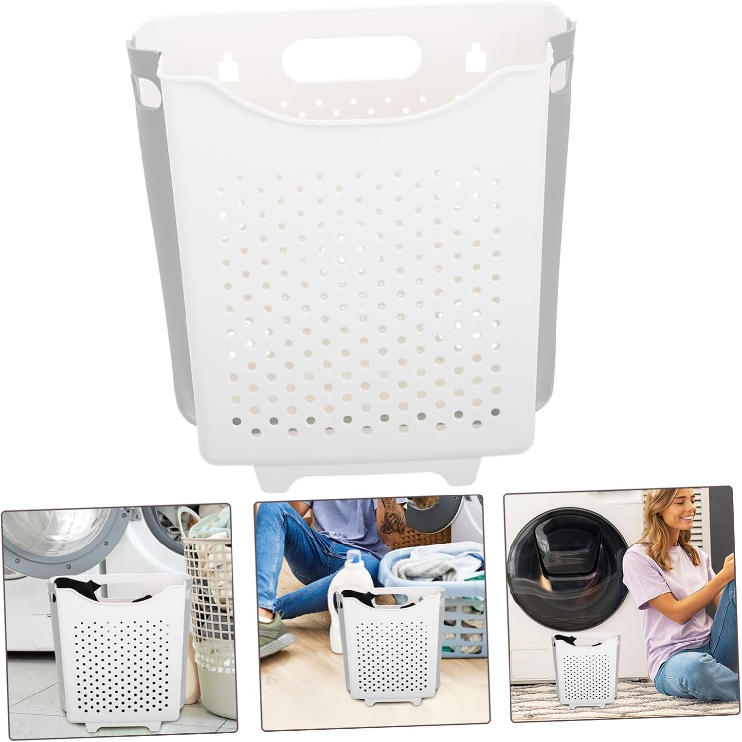 BESTYASH Collapsible Wall Mounted Laundry Basket Foldable Dirty Clothes Hamper Space Saving Storage Container for Bathroom Bedroom Dorm and Organization