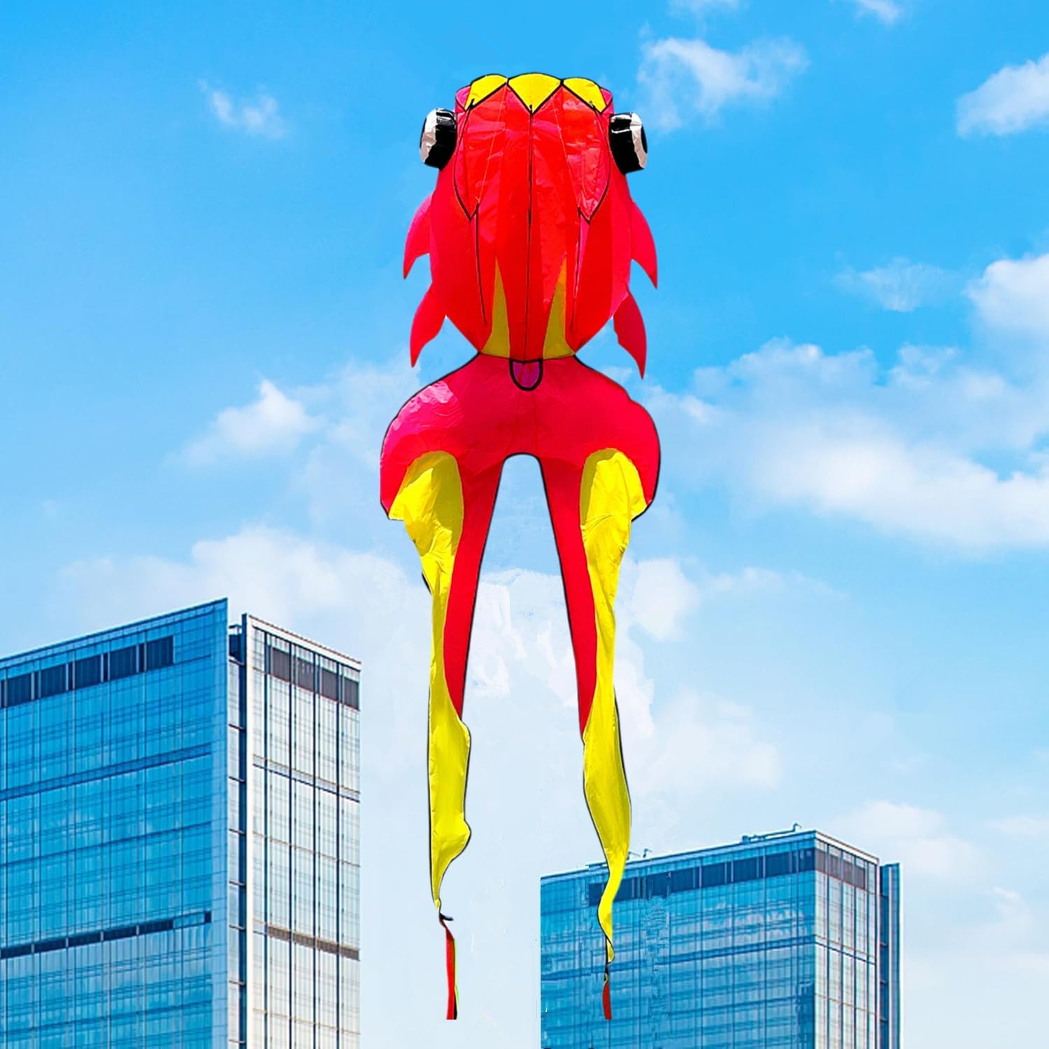 43ft Large Kites for Adults,3D Goldfish Frameless Soft Umbrella Giant Flying Kites,Easy to Fly with 330Ft Kite String in Beach and Amusement Parks-Ages 12+