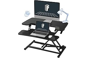 TechOrbits Standing Desk Converter - 32-Inch Height Adjustable Sit to Stand Desk Riser