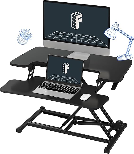 Amazon.com: FLEXISPOT Height Adjustable 32in Standing Desk Converter ...