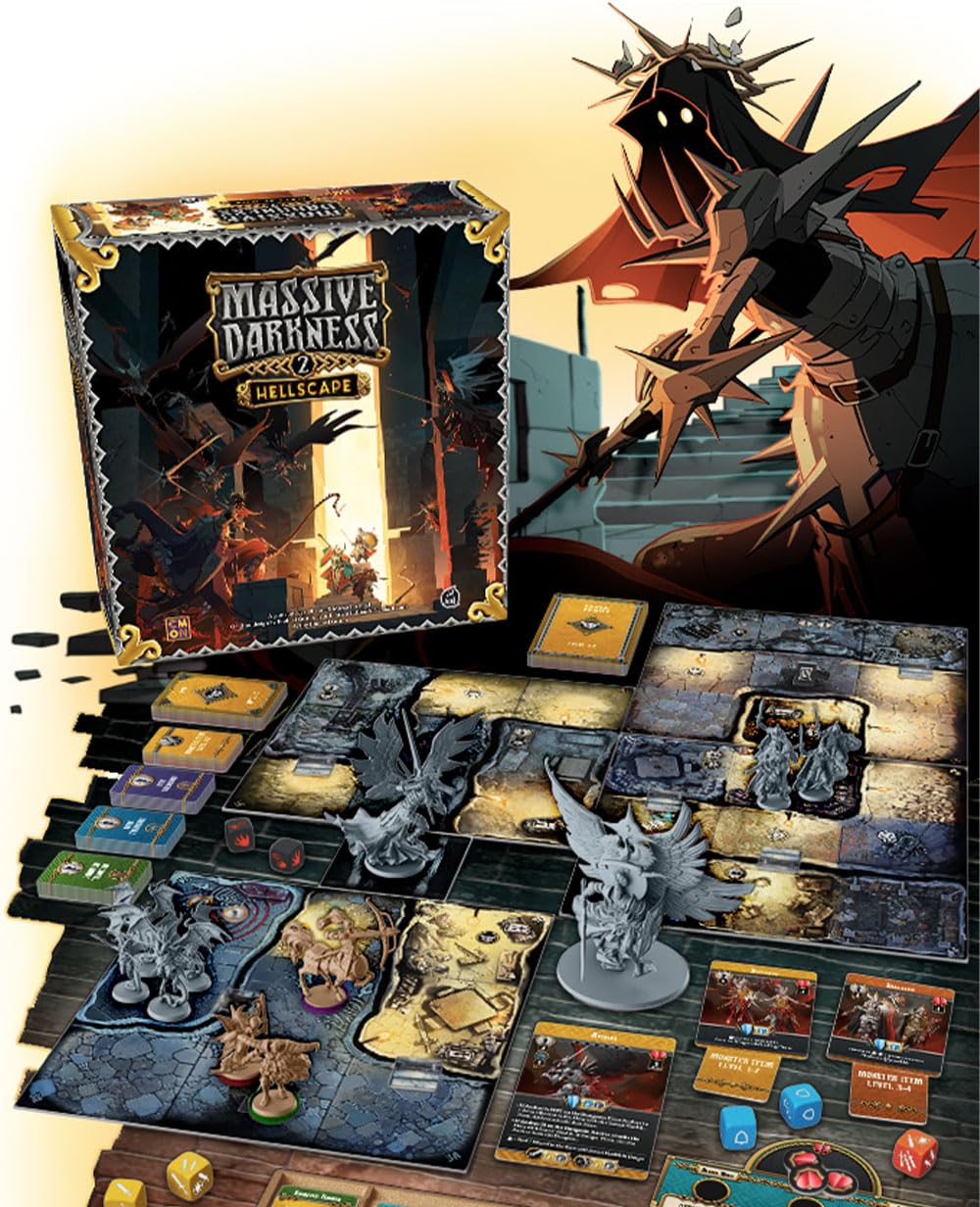 Massive Darkness 2 - Hellscape | Juego de Mesa | A Partir de 14 Años | 1-6 Jugadores | 120 Minutos de Partida | Español