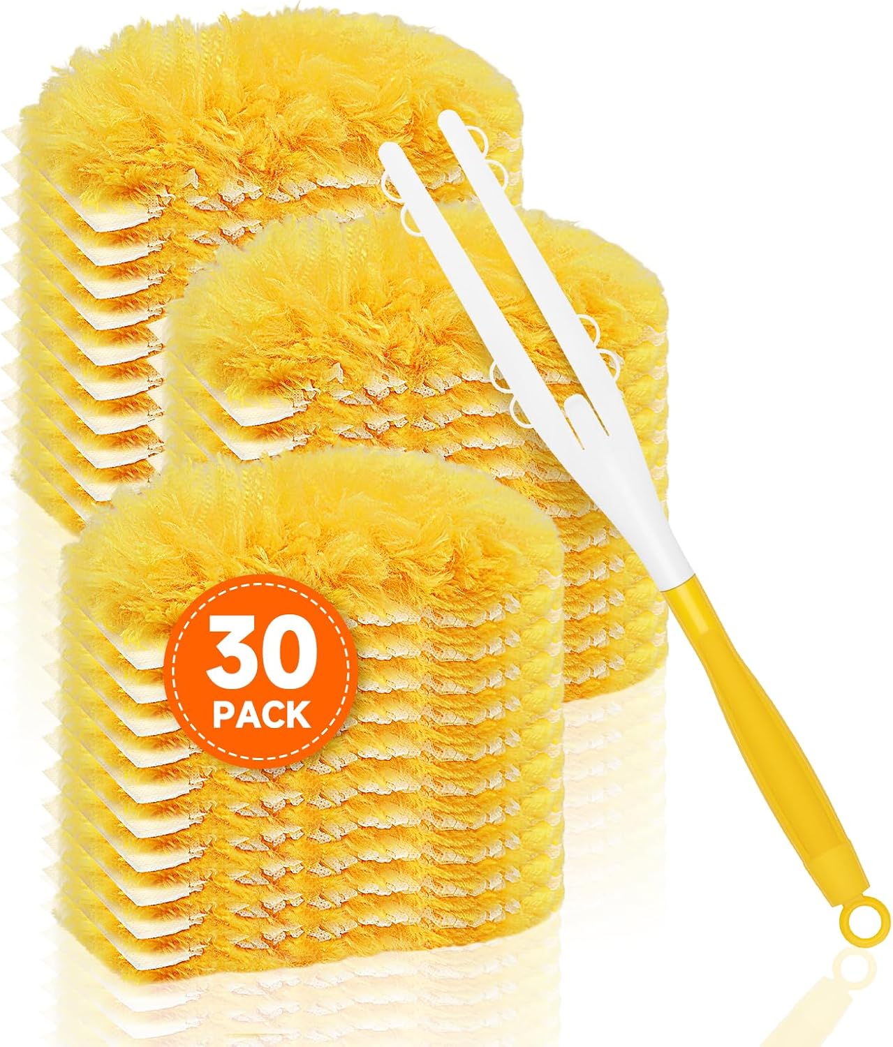 SetSail 30 Count Duster Refills for Swiffer Duster with 1 Handle Dusters for Cleaning Disposable Duster Refill Multi Surface 360 Duster Cleaner Kit for Ceiling Fan, Blind, Furniture