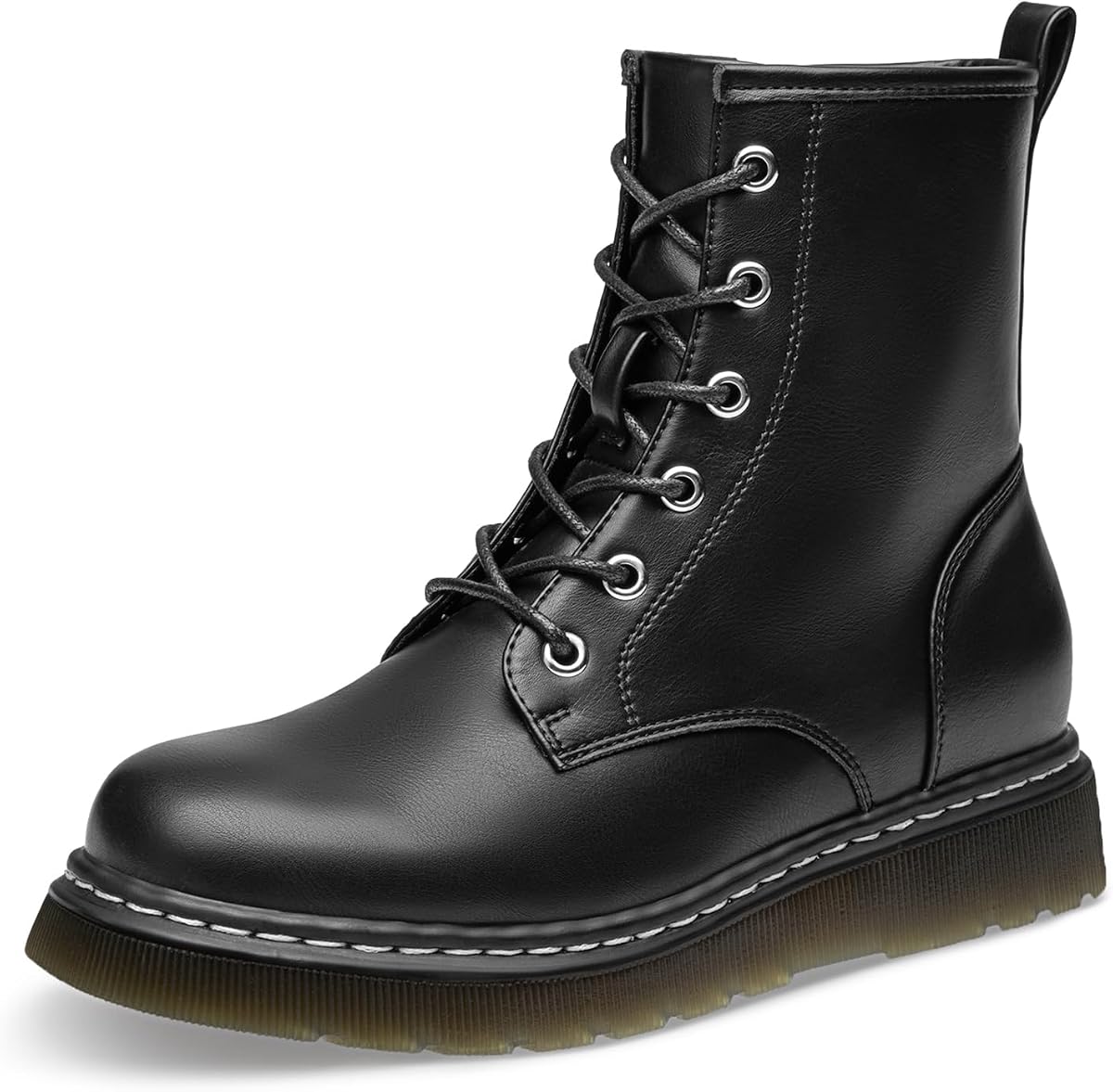 Women's Lace-Up Low Platform Combat Ankle Boots | 1.38-Inches Low Heel, Short Booties Shoes with Side Zipper, Ideal for Fall Winter Daily Wear,Outdoor Hiking,City Walk