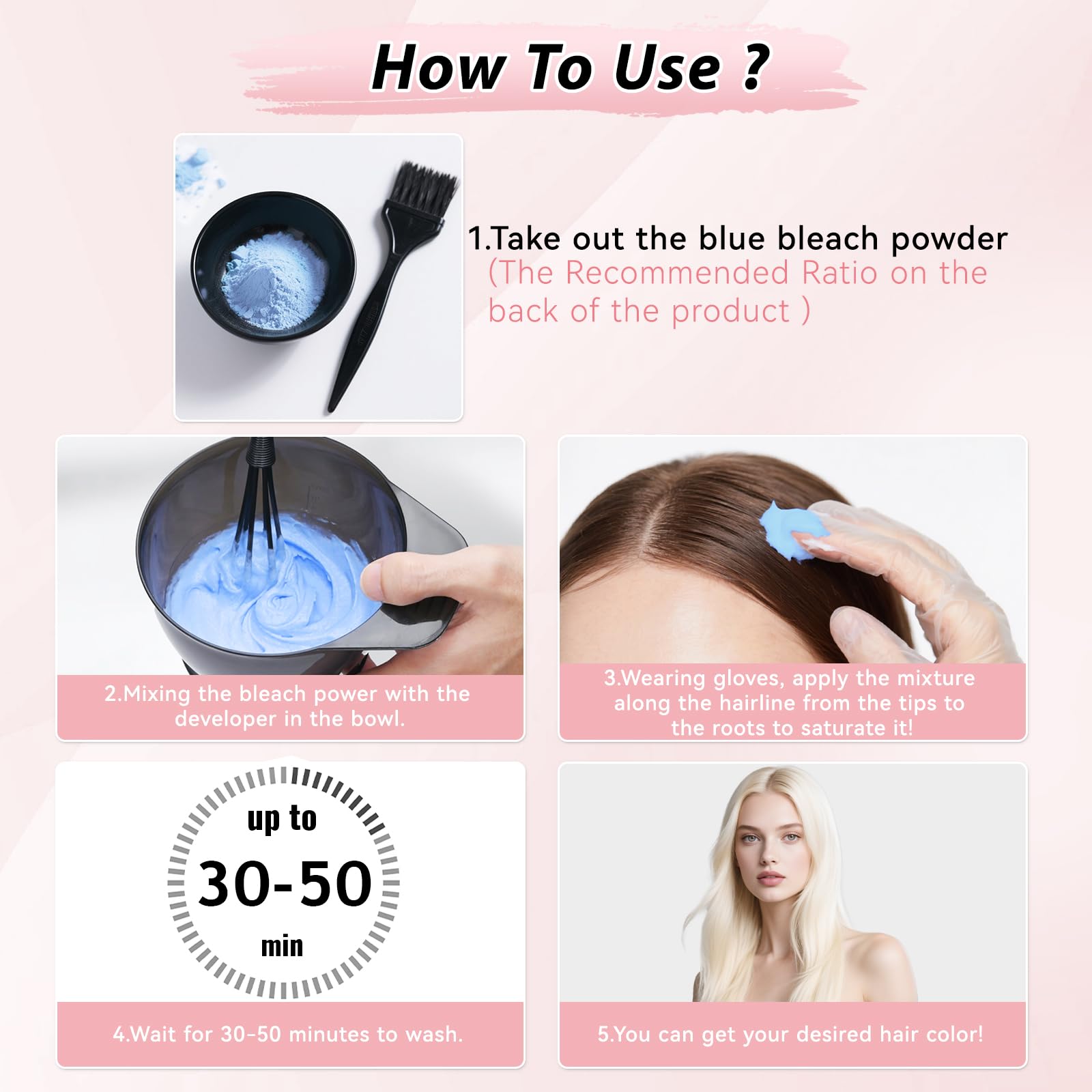 Amazon.com: Hair Bleach Powder, Professional Lightening Bleach for