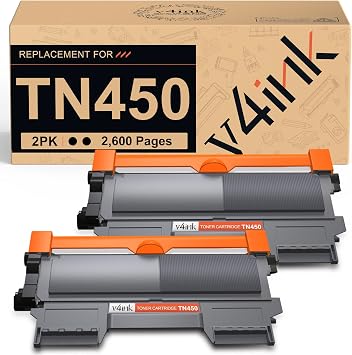 TN450 Toner Compatible for Brother TN450 Toner Cartridge 2-Pack High Yield | Replacement for TN-450 TN420 TN-420 Toner Cartridge Black Ink for Printer HL-2240d HL-2270dw HL-2280dw MFC-7360n MFC-7860dw