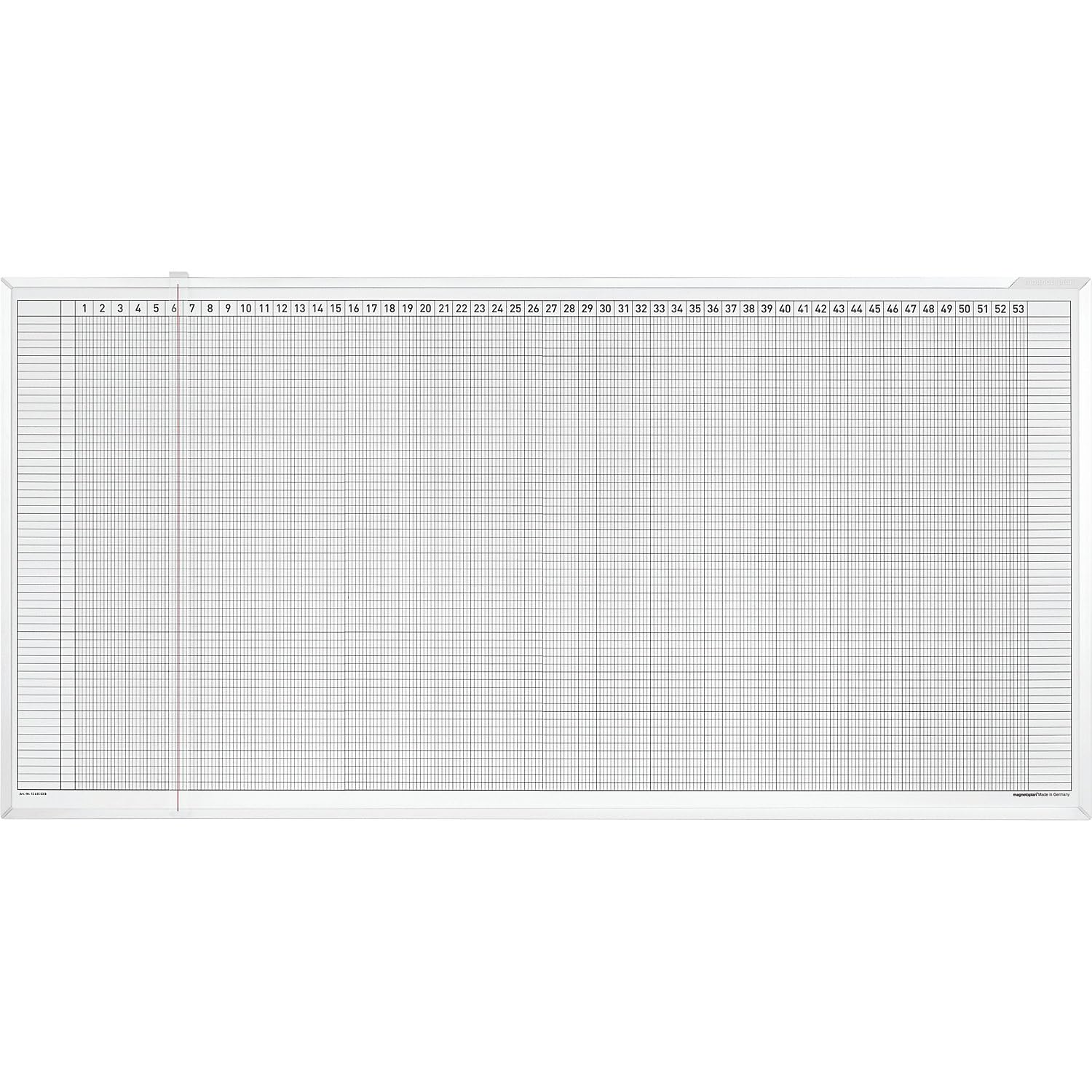 magnetoplan Aktivitäten- und Urlaubsplaner, 5-Tage-Woche | BxH 1500 x 750mm | Magnethaftender Jahresplaner für 60 Mitarbeiter bzw. Vorgänge | Magnettafel zur Terminplanung und Personalplanung