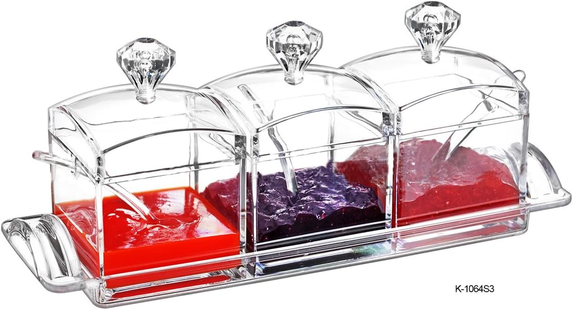 FOLOBE Premium Quality Acrylic condiment set spice box with spoon seasoning salt pepper spice cans kitchen accessories