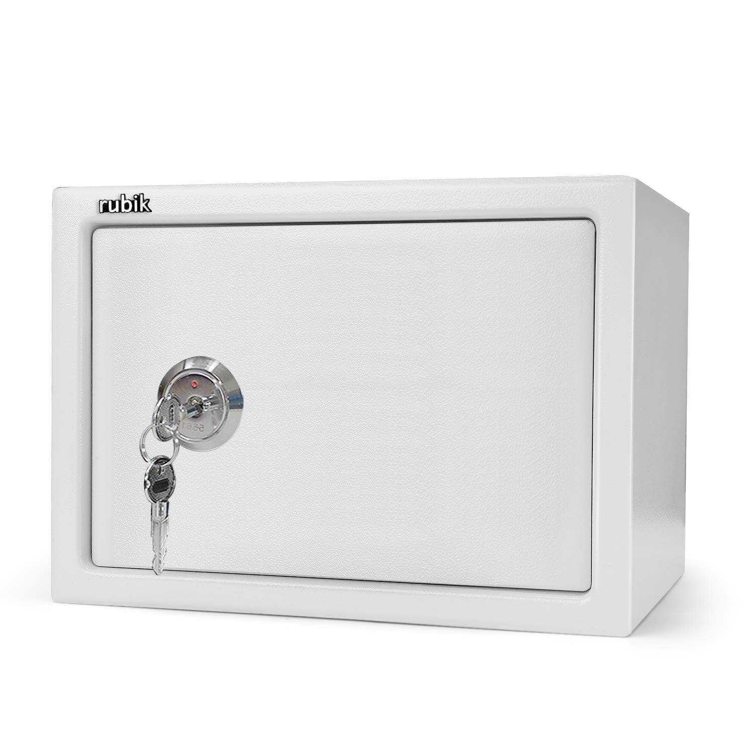 Rubik Key Operated Locker Safe Deposit Box Security Money Cash Safety Box With Key For Home Office 25K (Size, 25x35x25cm) White