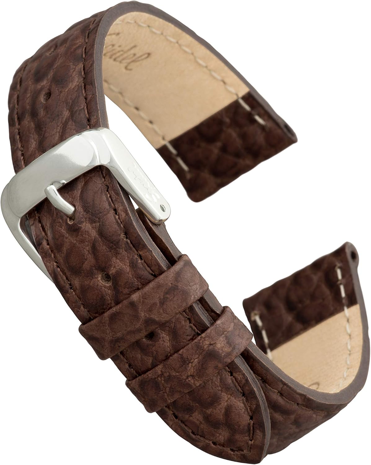 Speidel Genuine Leather Watch Band with Stainless Steel Buckle - Available in Multiple Strap Colors, Lengths & Widths 12-28MM