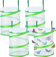 Vista 1 de Gerrii Jaula de hábitat para insectos y mariposas de 12 x 14 pulgadas de alto, malla transparente, orugas, jaula de red de mariposa, casa de hábitat