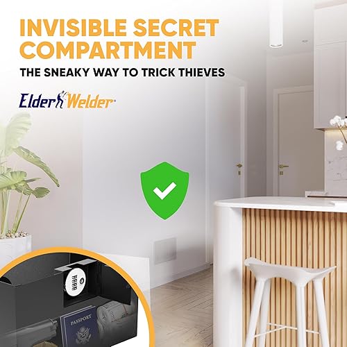 Miniatura 7 de Elder Welder Caja fuerte de pared oculta con cubierta de ventilación de aire, fácil de instalar, bloqueo de combinación, se adapta perfectamente