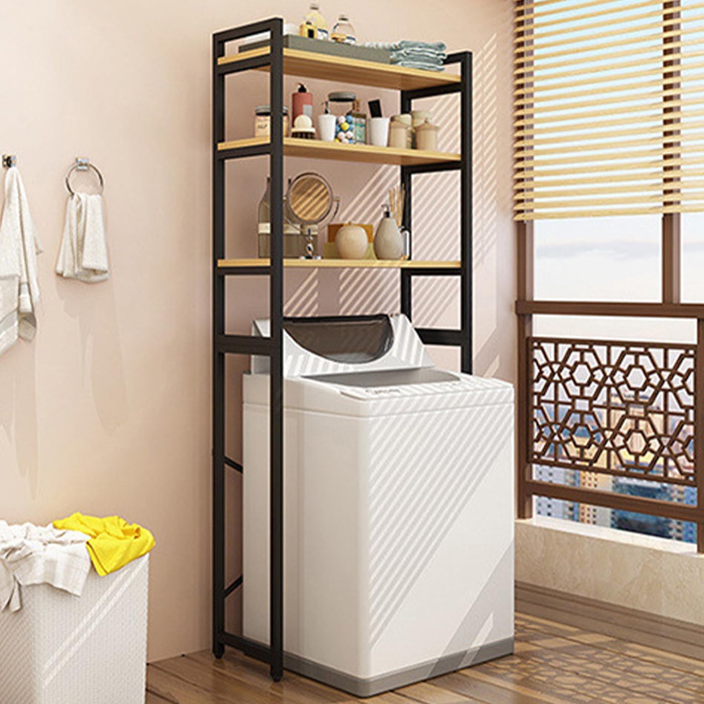 Gdrasuya10 Over The Washer and Dryer Storage Shelf for Laundry Room, 3 Tier Standing Washer Storage Utility Rack Laundry Storage Shelf Organizer Space Save for Home