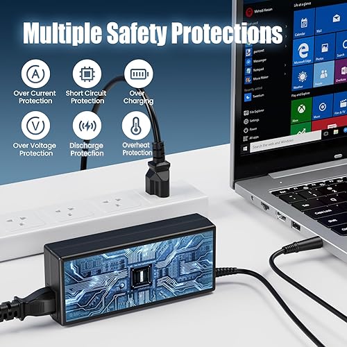 Miniatura 7 de VUOHOEG Cargador para portátil de 135 W compatible con HP 391174-001 384023 481420-001 DC7800 DC7900 Compaq Elite 8000 8200 8300 con tamaño de