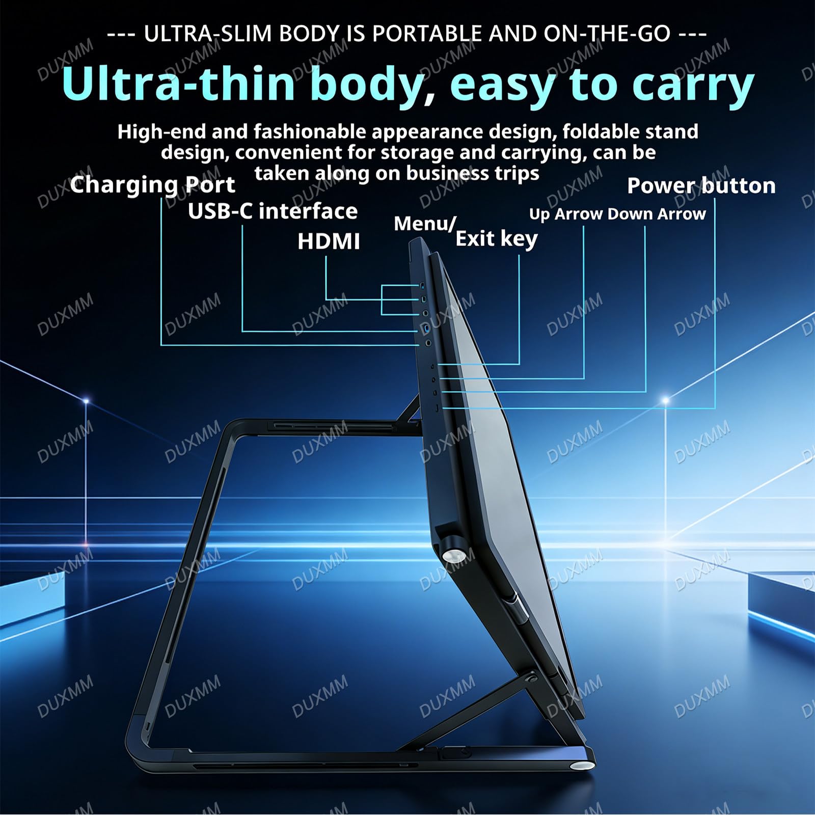 Przenośny 3-ekranowy wyświetlacz do laptopa, 15,6-calowy przenośny wyświetlacz IPS FHD 1080P,złączem typu C/HDMI/USB-C Plug-Play, do biura i projektantów systemów Windows/Mac