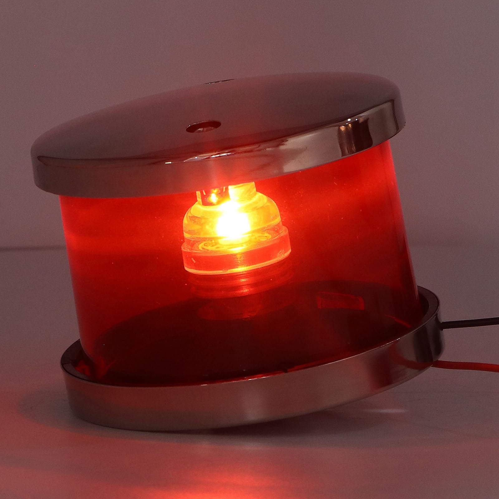 Luce di Navigazione per Barca a Pontone, Costruzione in Acciaio Inossidabile, Lampada a LED, Design Impermeabile, per Piccole Imbarcazioni e Avventure all'Aria Aperta (Rossa)