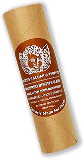 Angel's Salumi Bison Salami – 6.5oz Gourmet Artisanal Charcuterie – 100% Bison, Pork-Free, Humanely Raised, Antibiotic & Hormone-Free, No MSG or Added Nitrates/Nitrites